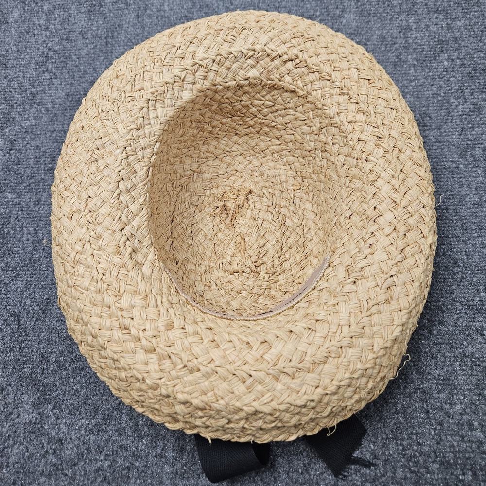 Helen Kaminski Straw Hat Tan Woven Raffia Wide Brim Classic Coastal Summer - Picture 5 of 7